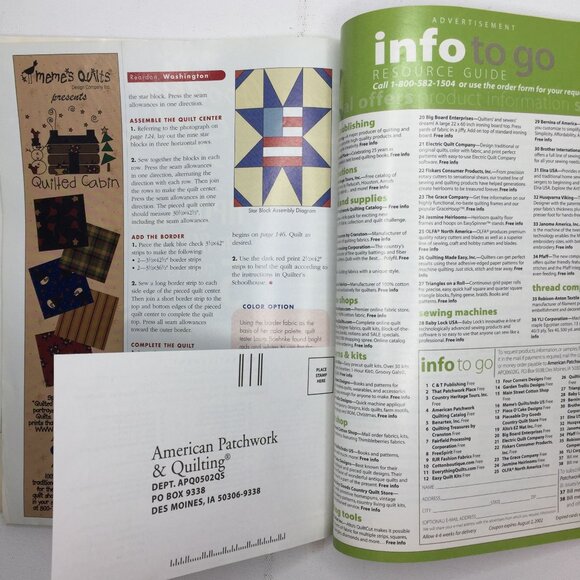 Better Homes Quilt Sampler Quilt Magazine 10 Projects July 2002 Modern Designs - Picture 11 of 14